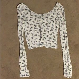 Long-sleeve Bicycle Cropped Tee